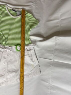 Vintage Basic Editions Green Striped Pop Art Girls Dress Hippie Boho Kids Size 5